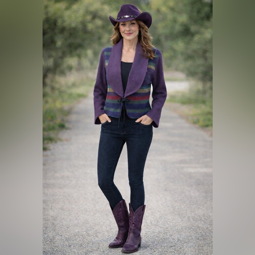 Mid West Garment Company Vintage Western Wool Crop Jacket size Small